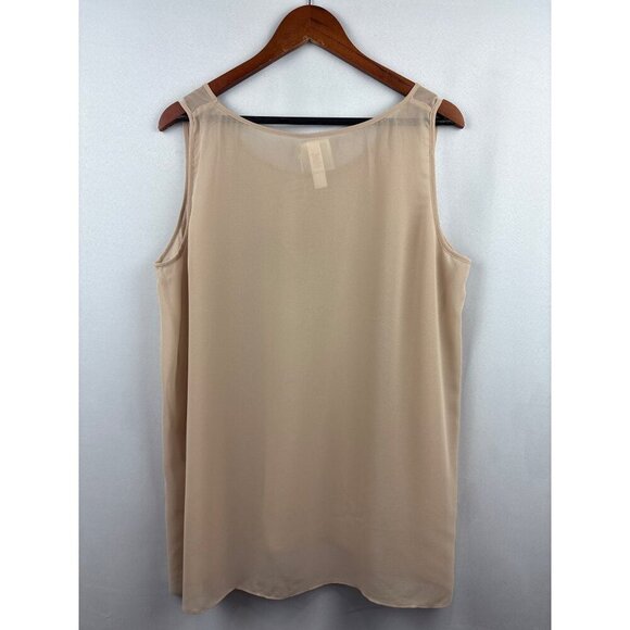 Women’s Wynne Layers Size 1X Tan Sheer Tank Blouse - Picture 3 of 5